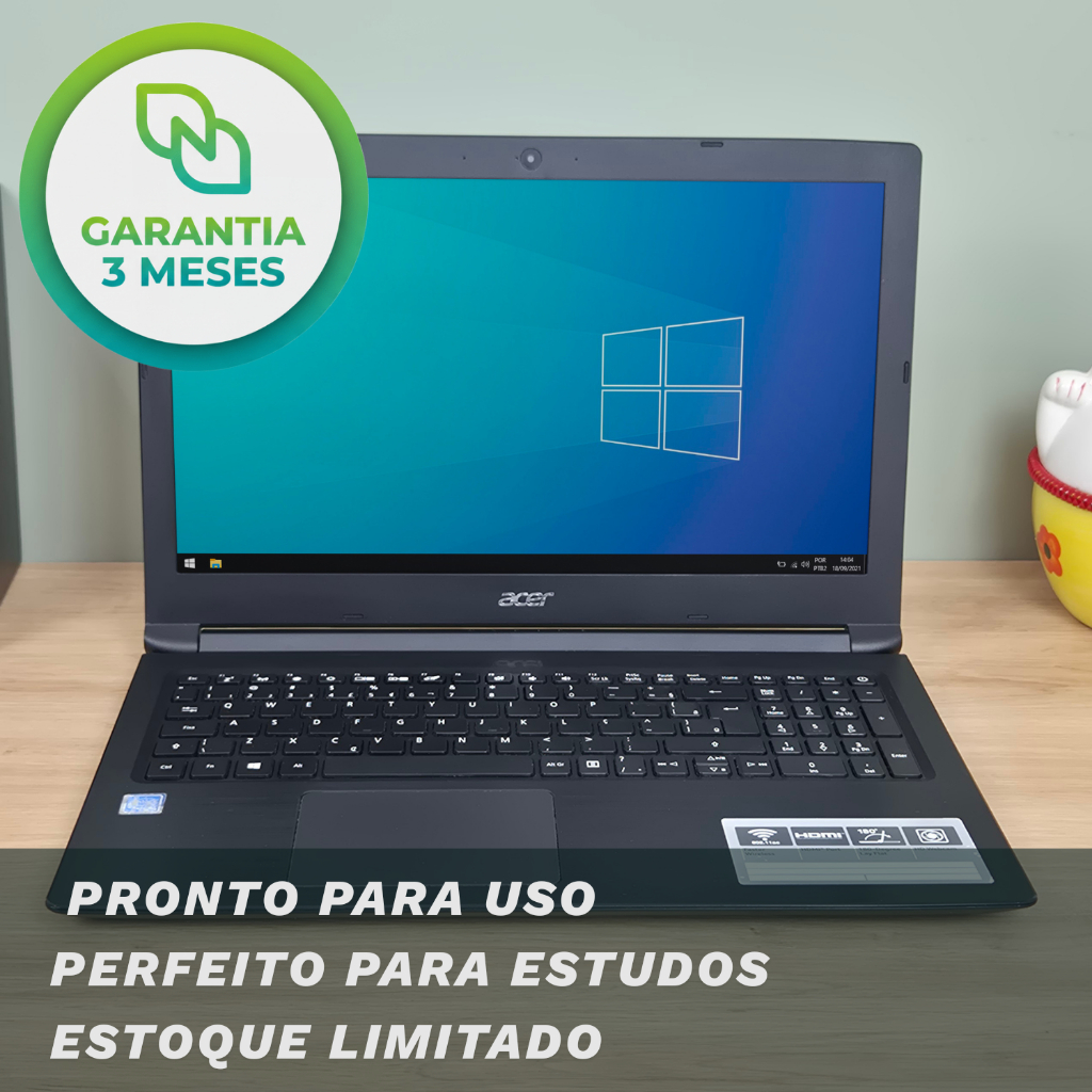 Notebook Acer Aspire 15,6 Core I5 8gb Ssd 240gb Windows 10 - BOM FUNCIONANDO REVISADO GARANTIA EMPRESA GERENTE TRABALHAR