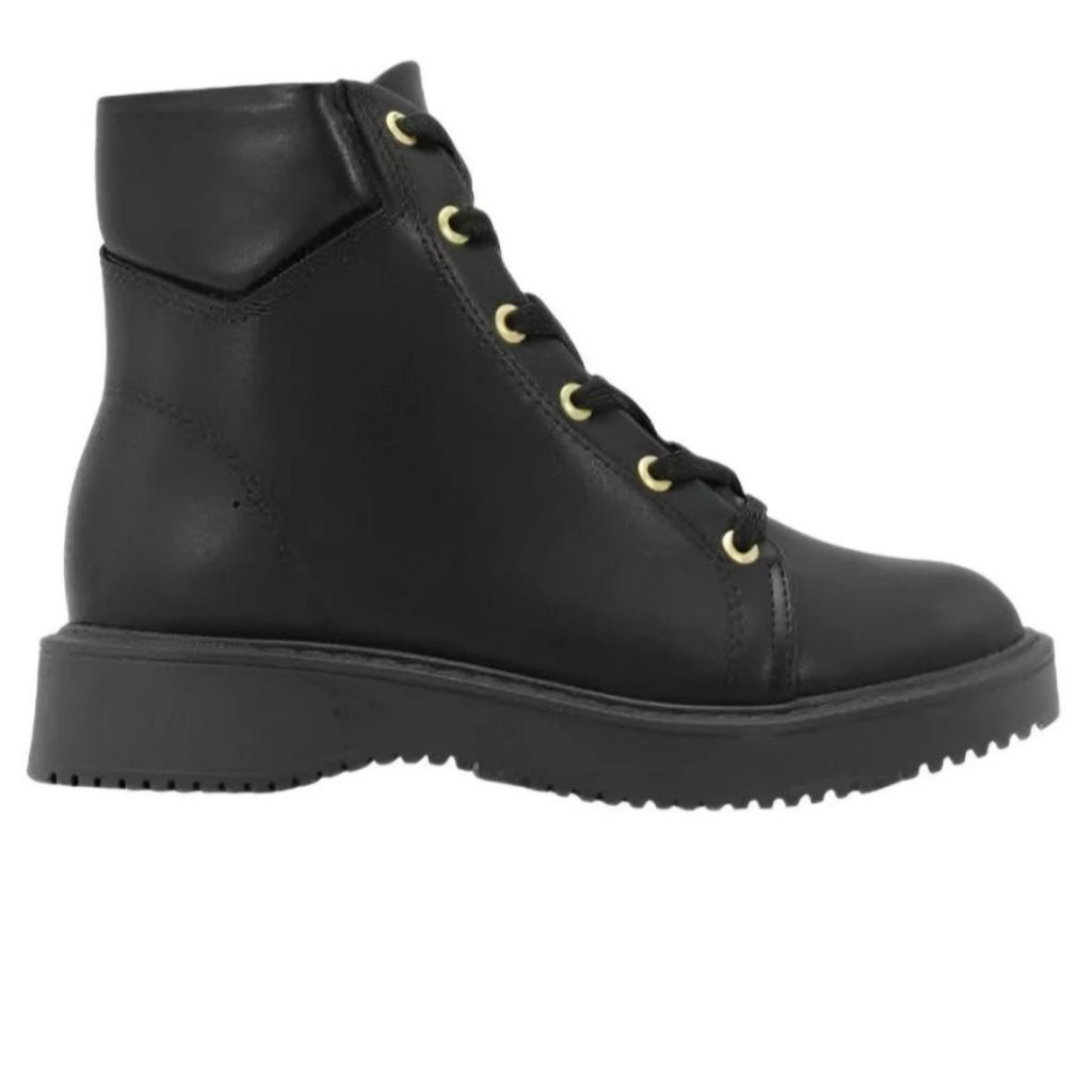 Coturno Moleca Napa Floather Solado Tratorado Feminino Preto