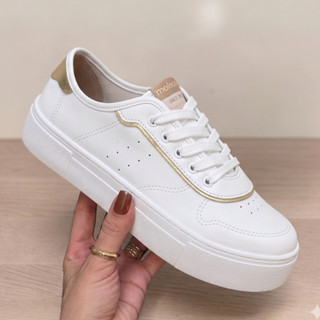 Tênis Plataforma Feminino Moleca Casual Branco Preto Confortável Solado Alto Antiderrapante Original