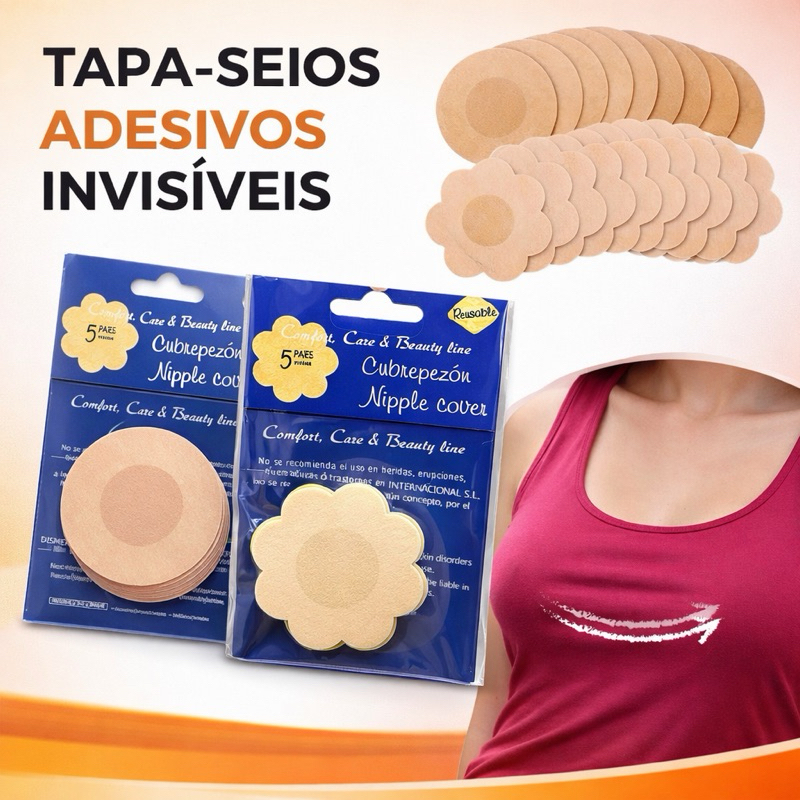 Adesivo Protetor Tapa Seios Umbigo Mamilo Bico Aureola Discreto Nude Resistente Hipoalergênico