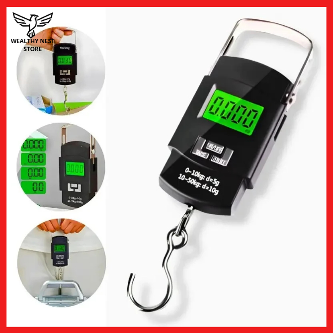 Balança Digital Portátil de Mão Alta Precisão até 50kg – Modelo STC-02 para Bagagens e Sacolas