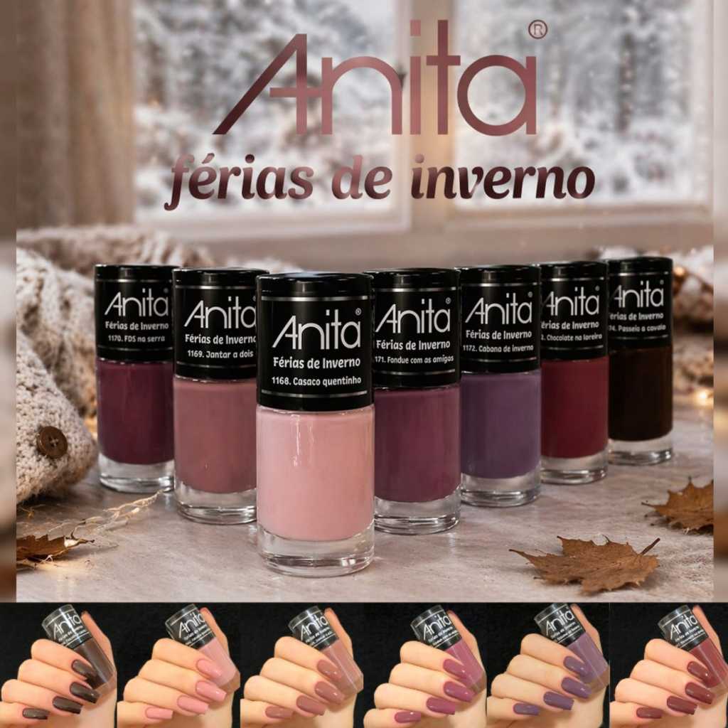 Kit 7 esmaltes Anita Coleção Ferias de Inverno