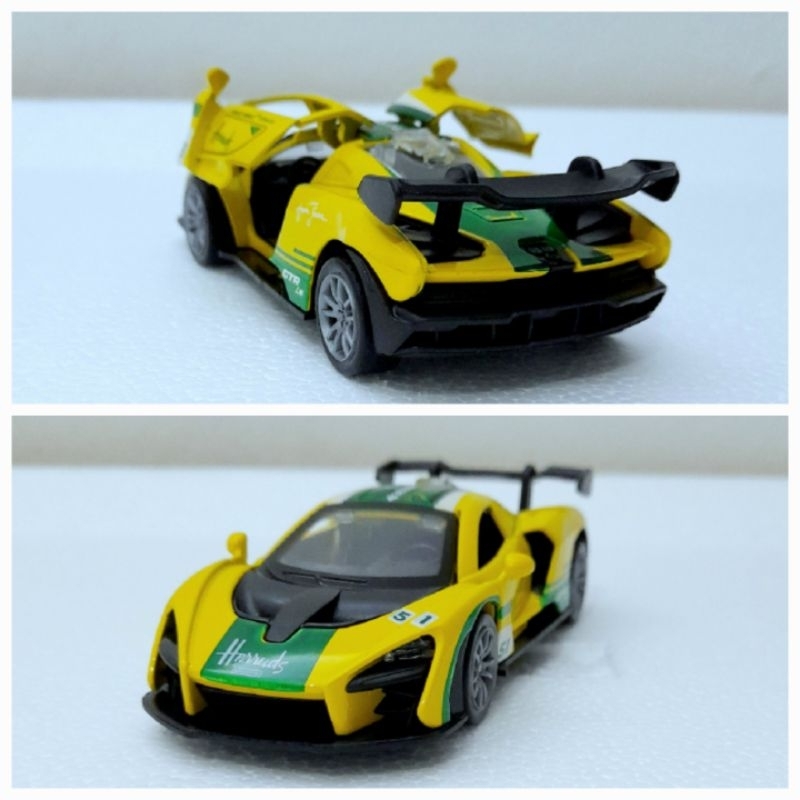 Miniatura Metal McLaren Senna Carrinho Ferro Brinquedo Colecionável 1/32 Fricção Abre Portas