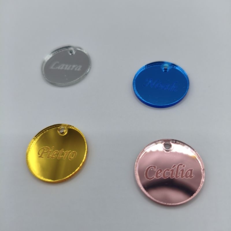 Etiqueta Acrílica Personalizada com Nome e Logo 2cm - Tag — imagem 2 de 2