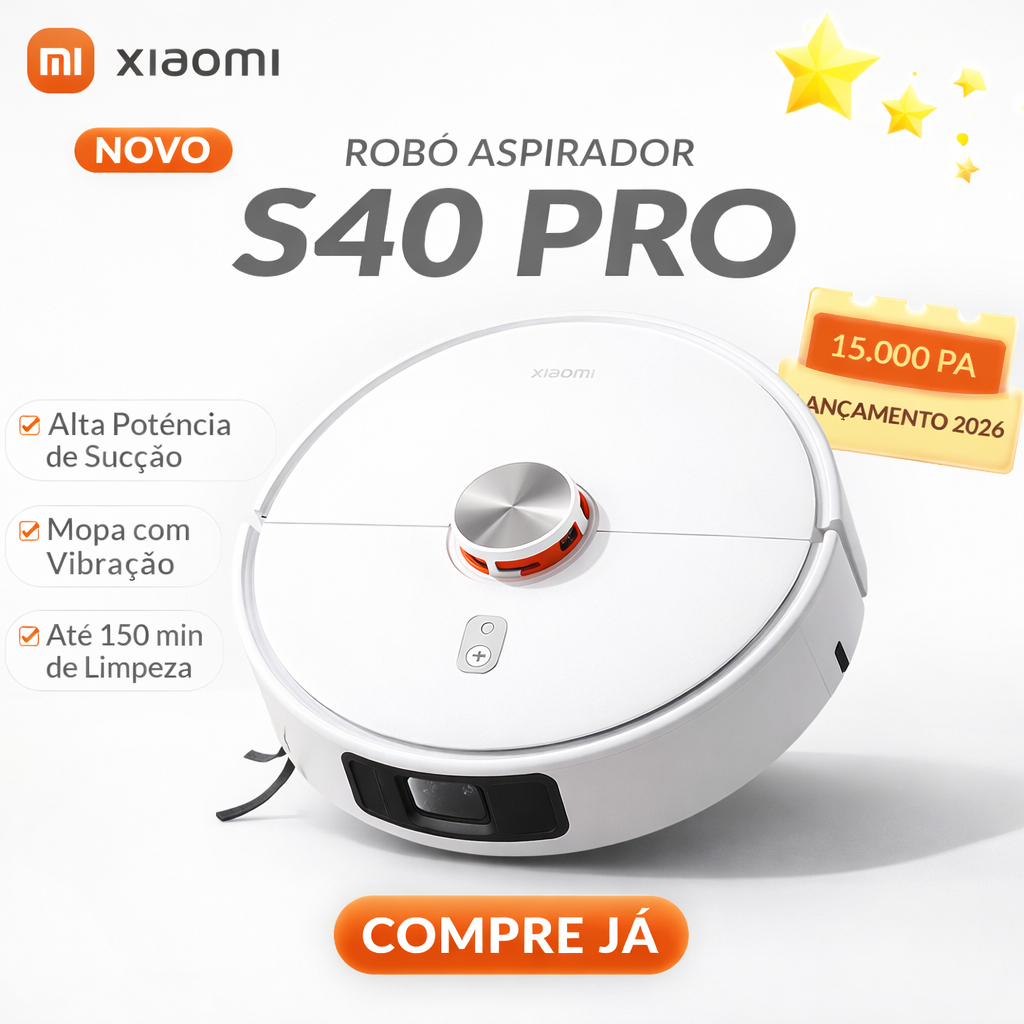 Imagem Robô Aspirador Robot Vacuum S40 Pro Bi-Volt - Branco Presente Dia das Mães