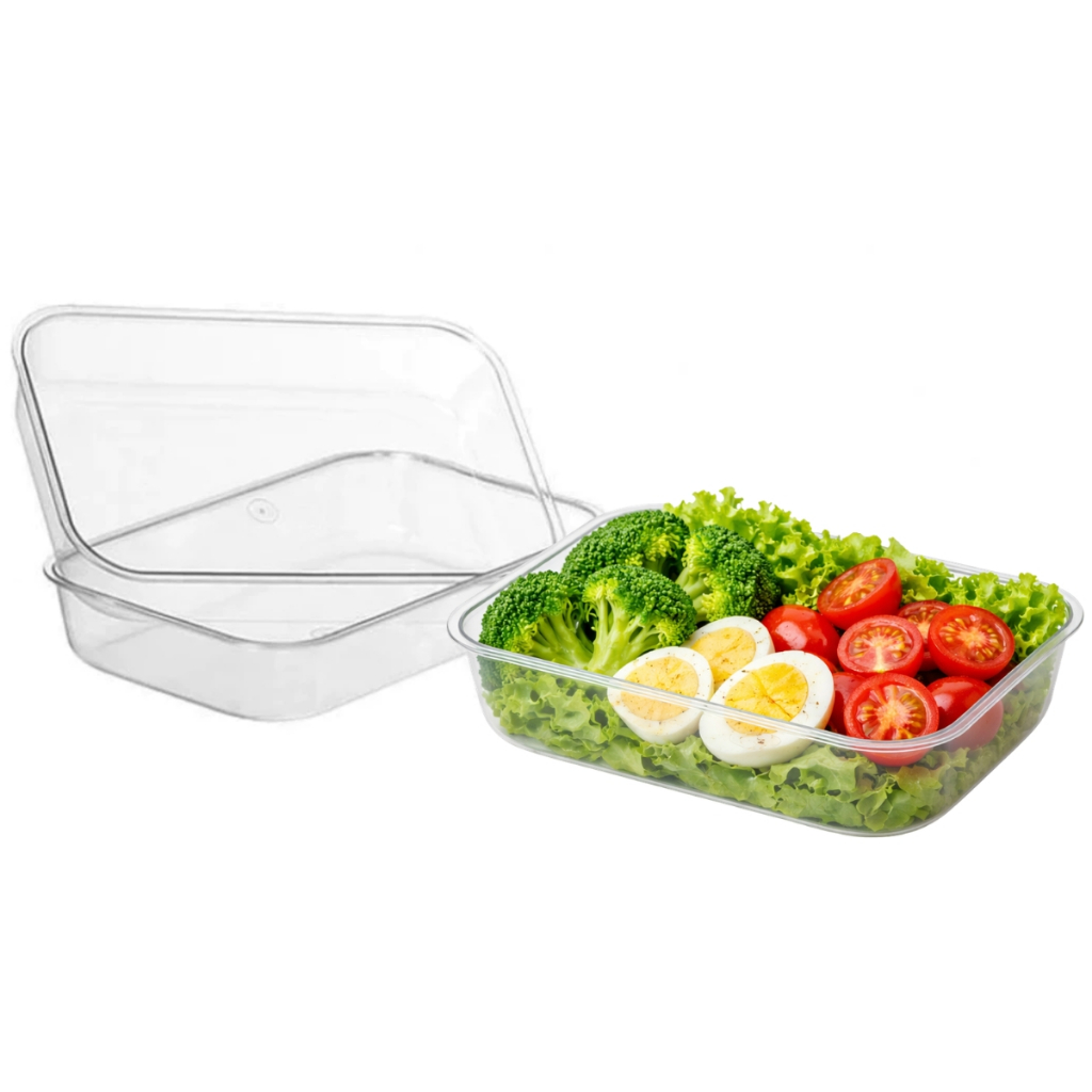 Kit C/3 Travessas Retangulares Plástico Cristal 13X20cm Três Triângulos