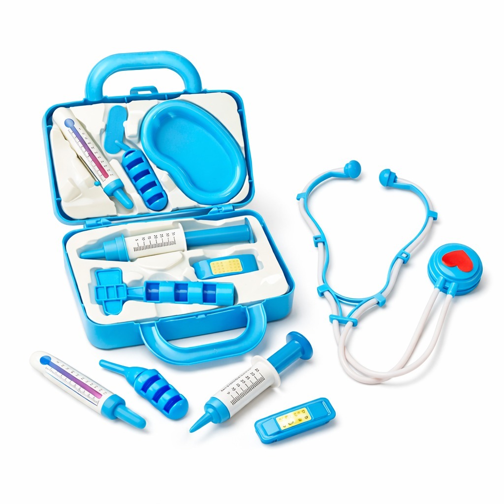 Brinquedo Kit Médico Pequena Doutora 1 Maletinha 7 Peças Menino e Menina