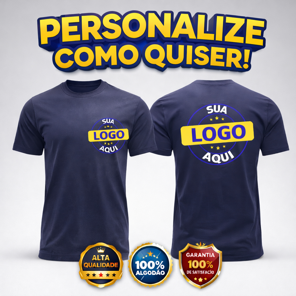 CAMISETA 100%ALGODÃO ESTAMPADA SUA ART LOGO FRASE FOTO UNIFORME PERSONALIZADA ALTA DEFINIÇÃO UNISSEX