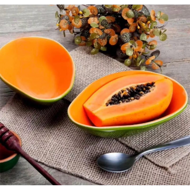 Bowl fruta mamão papaia cerâmica 400 ml c/2 e 1 unidade
