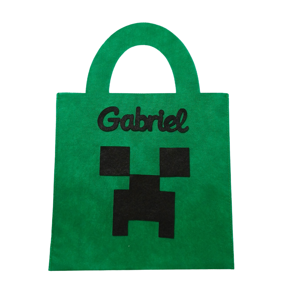 Sacolinhas Personalizadas TNT com nome criança Minecraft lembrancinhas de festa de aniversario 22cmX22cm