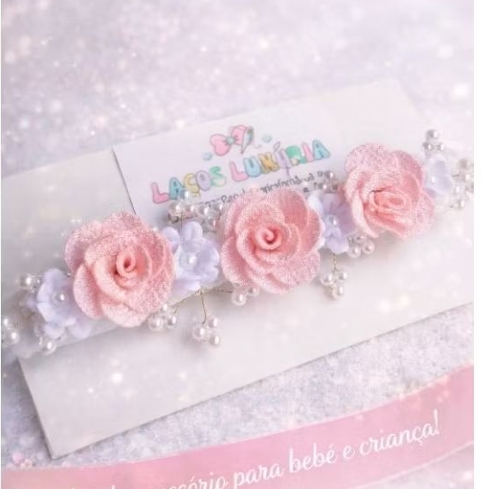 Faixinhas de bebê de luxo/tiaras RN/saída maternidade em Oferta na Shopee