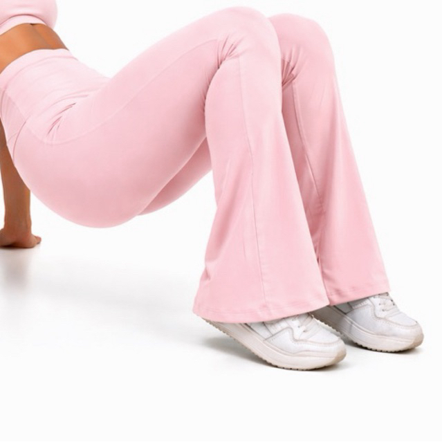 Calça Legging Flare Bailarina Dia Dia Zero Transparência Academia Boca De Sino Feminina