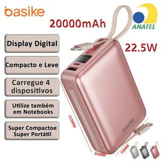 BASIKE 2026 Carregador Portátil 20000mAh - Carregamento Rápido 22.5W Power Bank Carregado…