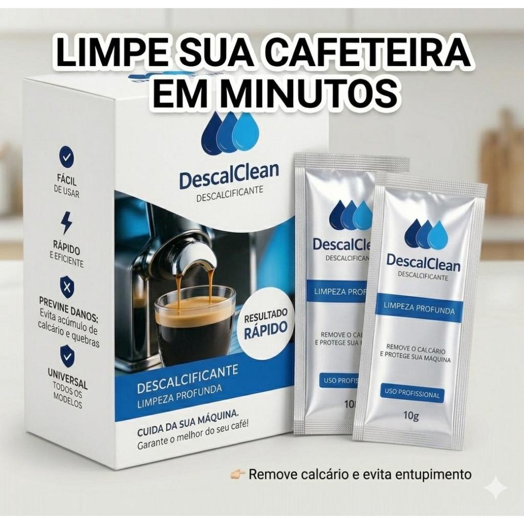 Descalcificante Cafeteira Dolce Gusto Nespresso 10 Sachês Remove Calcário Limpeza Máquina Café