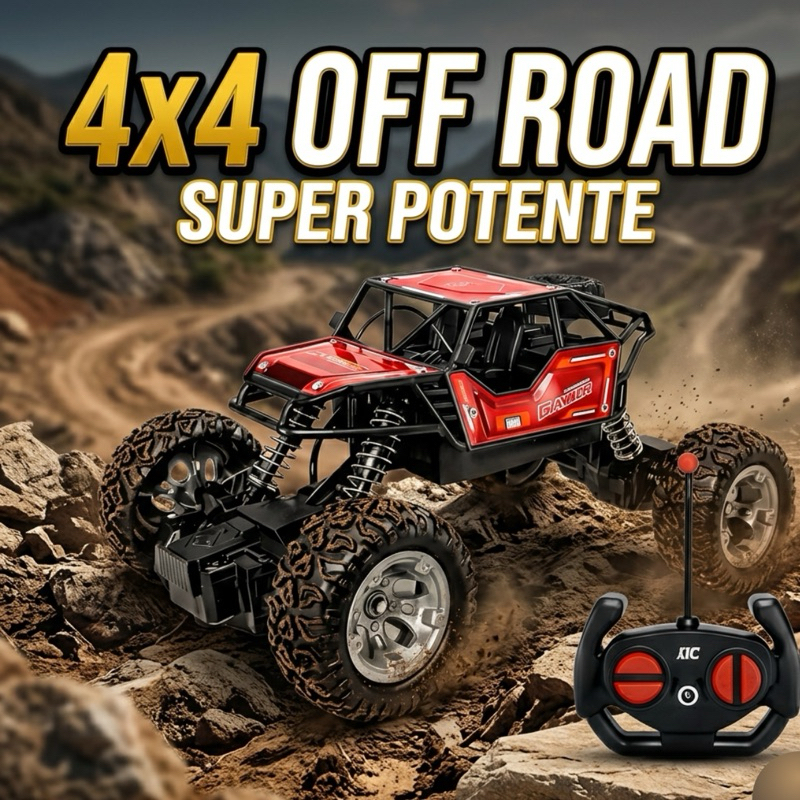 Carrinho Controle Remoto 4x4 Recarregável Rock Crawler Off-Road Suspensão Alta Imperial Toys