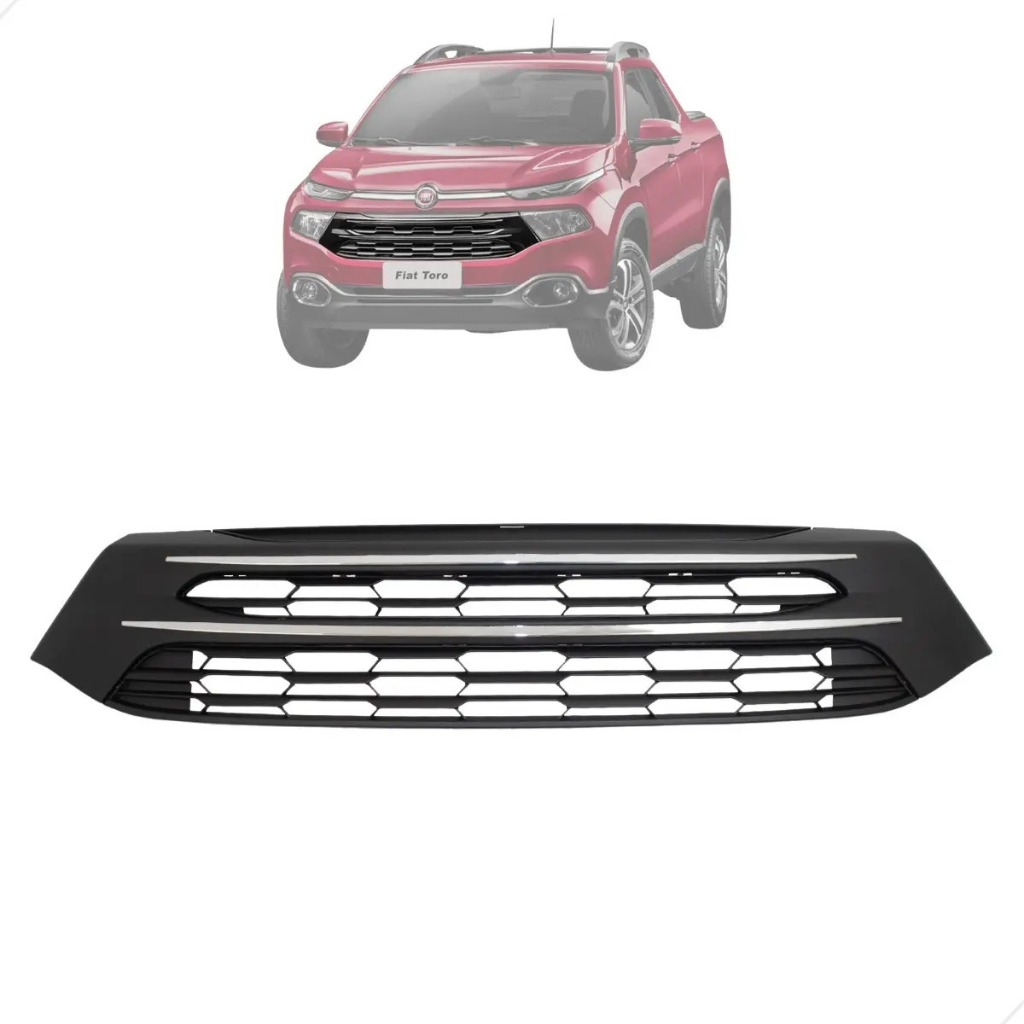 Grade Radiador Fiat Toro 2016 2017 2018 19 20 Friso Cromado