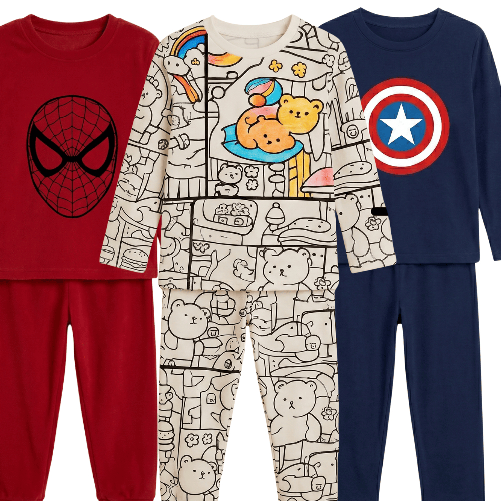 Pijama Infantil Longo Menino Inverno Herói Desenho/ Pijama Infantil Personagens Menino Longo Inverno Malha Homem Aranha