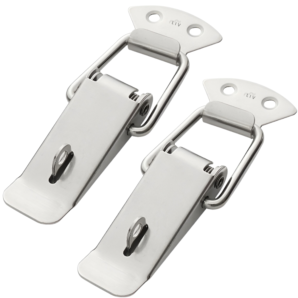Fecho de Engate Rápido de AÇO INOX 304 GRANDE 12,4cm - Mola e Trava Pressão | Maleta Case Estojo Baú