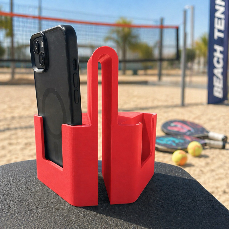 Suporte vermelha Para Gravar Jogos Beach Tennis Na Rede Com Apoio Seguro Para Celular E Vídeos