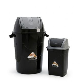Kit 2 Lixeira 42 Litros 15 Litros Plástico Tampa Reforçado Casa Cozinha Escritório Lixo