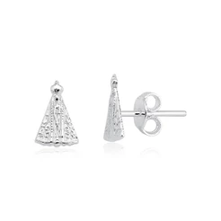 Brinco prata 925 Nossa Senhora Aparecida - 6mm x 10mm prata original