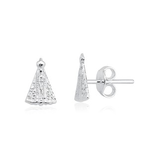 Brinco prata 925 Nossa Senhora Aparecida - 6mm x 10mm prata original