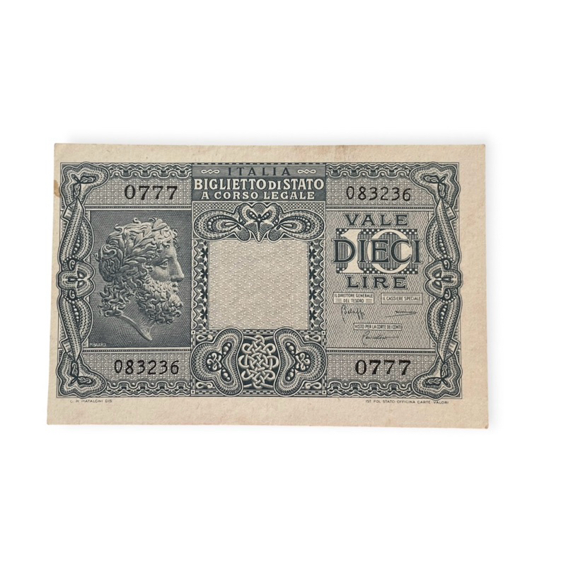 (967) CÉDULA ITÁLIA 10 LIRAS
