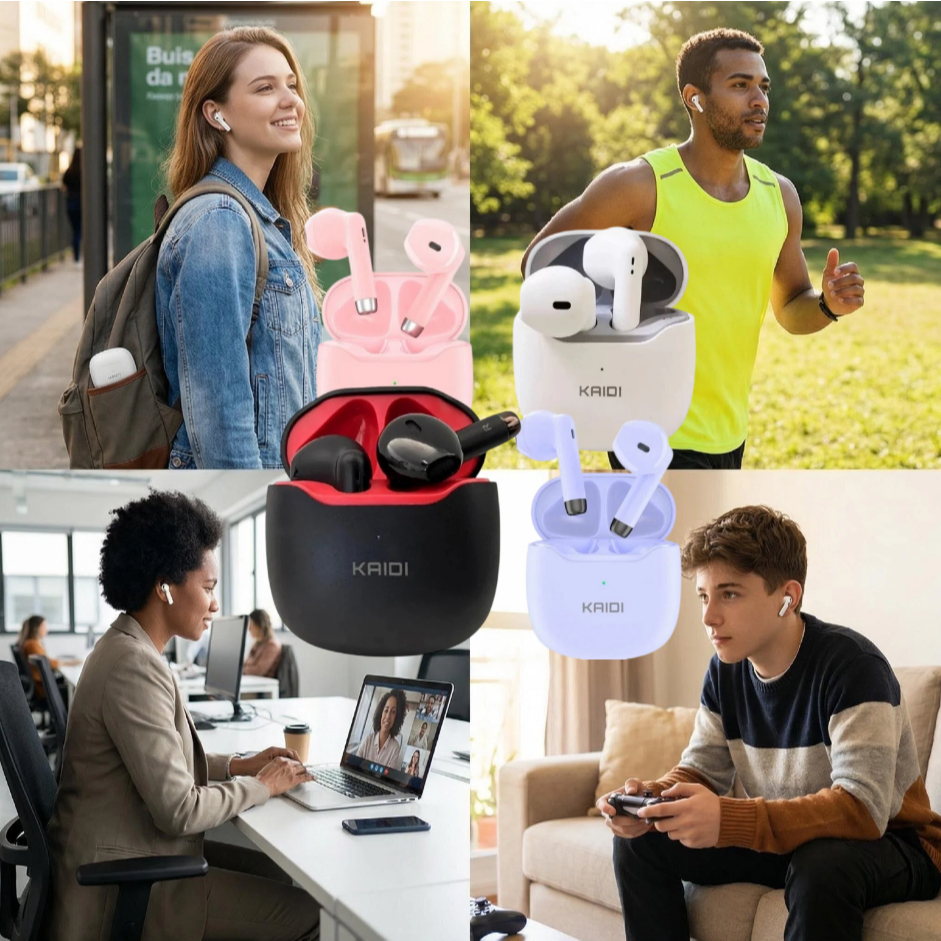 Fone de Ouvido Sem Fio Bluetooth 5,4 Kaidi 771 Original Para Sua Academia Corrida IPX4 prova agua