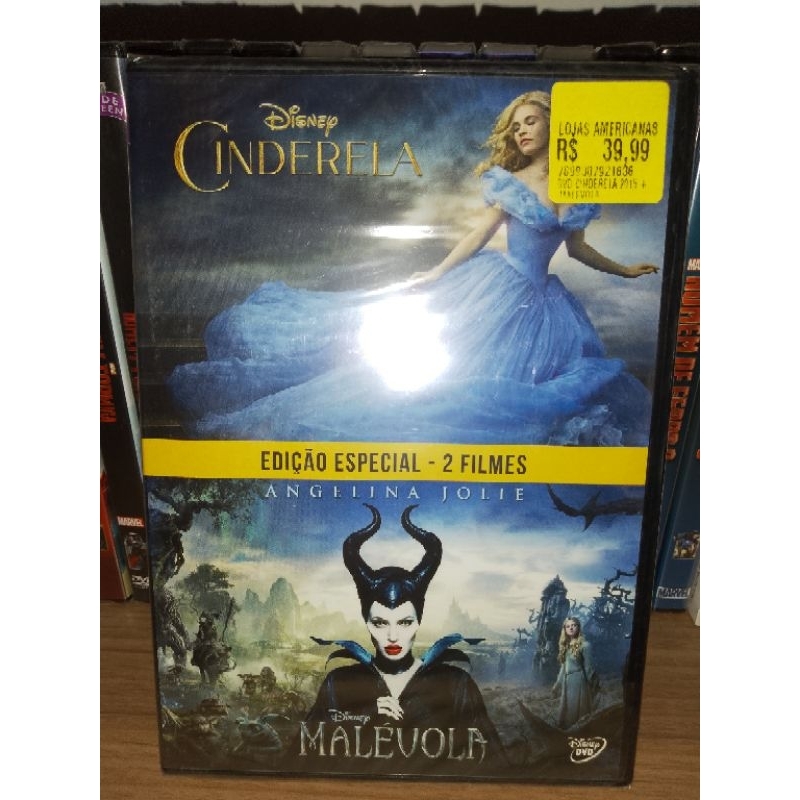 DVD Duplo Cinderela + Malévola - mídia original