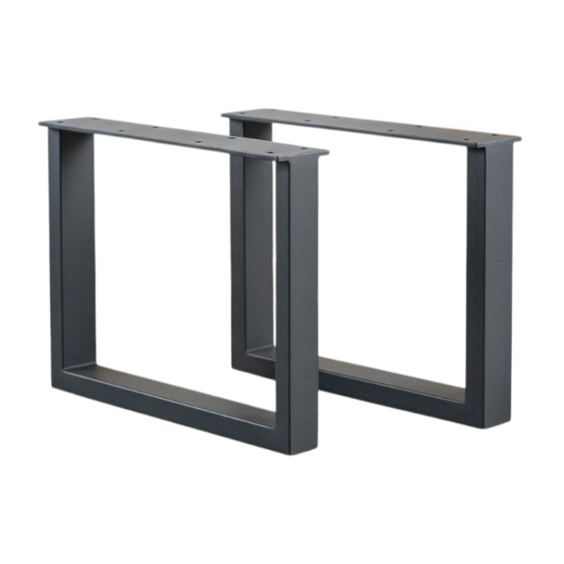 Kit 2 Pés De Mesa de centro 40x60 Industrial Em Metalon 20x50 Chapa 18 Preto