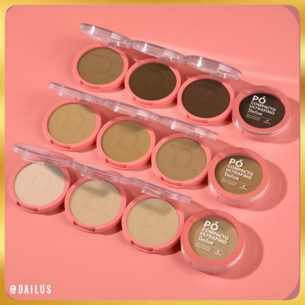 Pó Compacto Dailus Vegano Ultrafino Claro/Médio/Escuro 10g