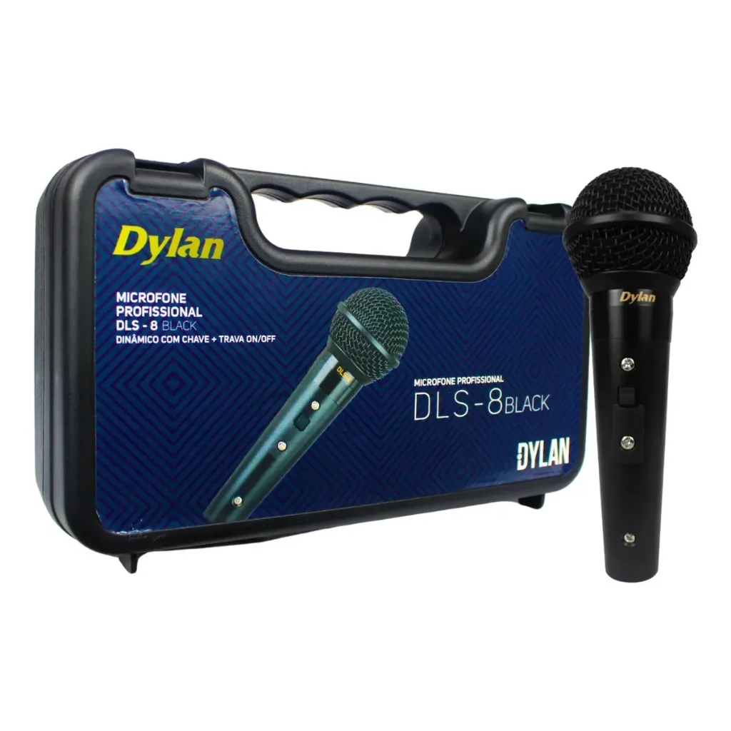 Microfone Dinâmico Dylan Dls-8 Padrão Cardióide
