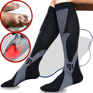 Par de Meia Ortopédica de Compressão Tratamento Trombose Inchaço Má Circulação e Dores em Oferta na Shopee