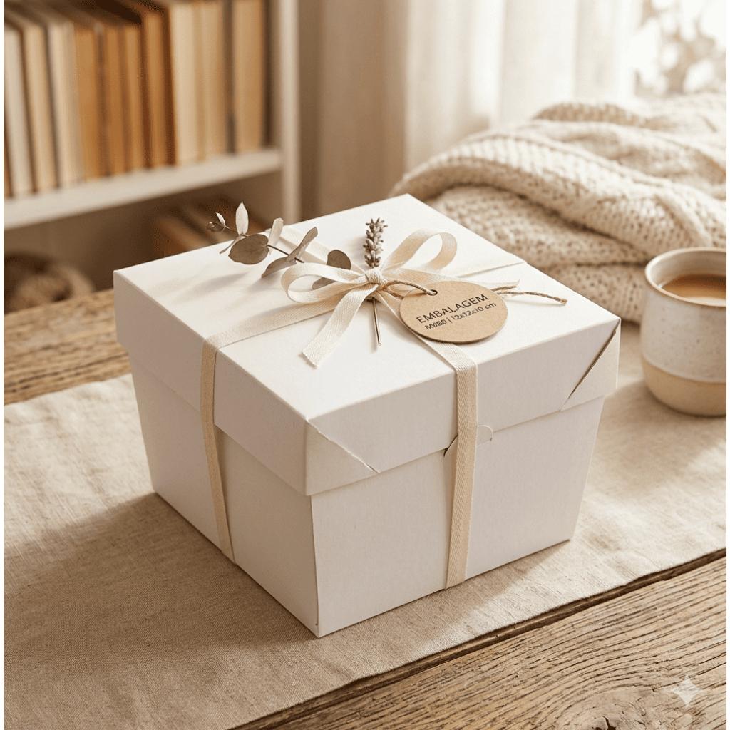 Embalagem MB80 Bentô Cake em papel Kraft | Branco e Laminado Colorido - 12x12x10 - Pacotes com 10 unidades