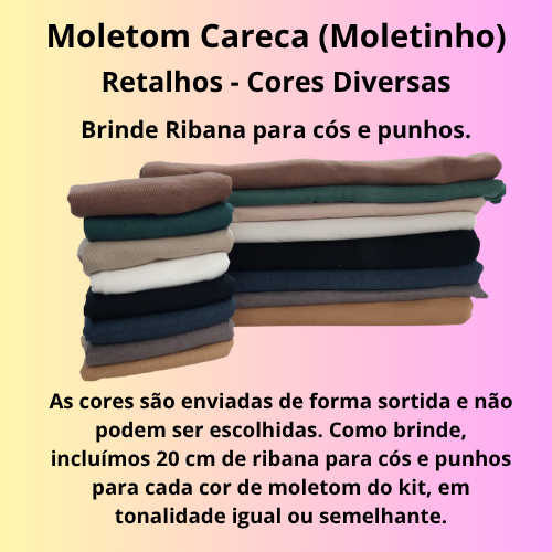 Retalhos de Moletinho (Moletom Careca) - Ideal para Shorts, Bermuda, Vestidos e Conjuntos. BRINDE RIBANA.
