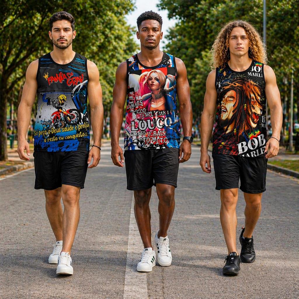 Kit 3 Regata De Quebrada Mandrake Masculina Camisa
