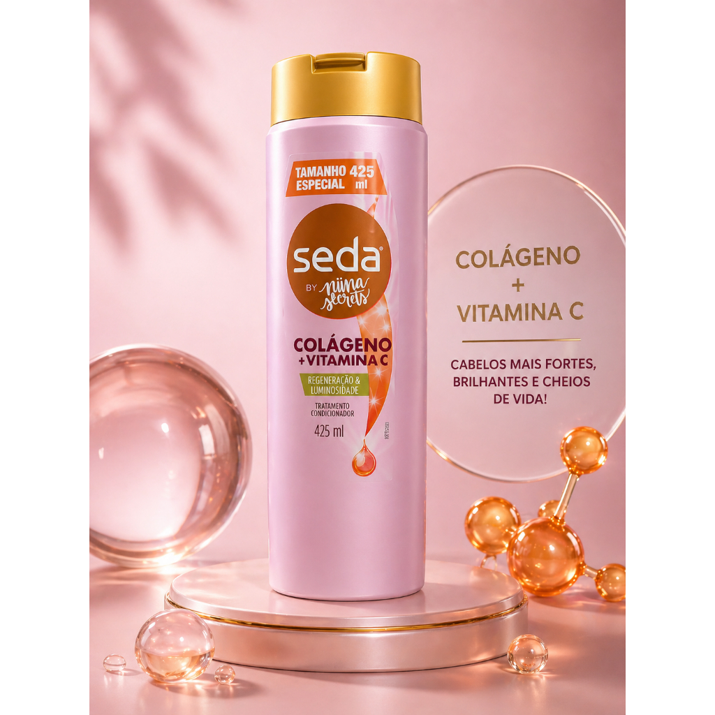 Condicionador Seda Colágeno + Vitamina C By Niina Secrets 425ml