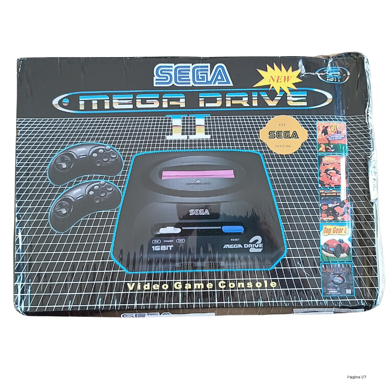 Console Mega Drive II Clone China- 7 jogos na Memória, aceita cartuchos originais, repro e everdrive