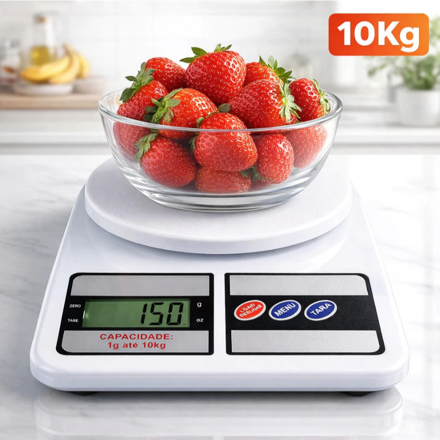 Balança Digital Portátil de Cozinha Precisão Profissional para Receitas Dieta e Treino 10kg