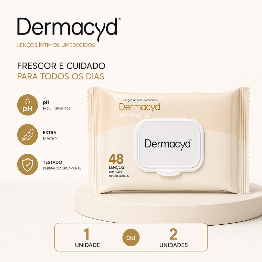 Lenços Íntimos Dermacyd 48un 96un Higiene Feminina pH Equilibrado Uso Diário