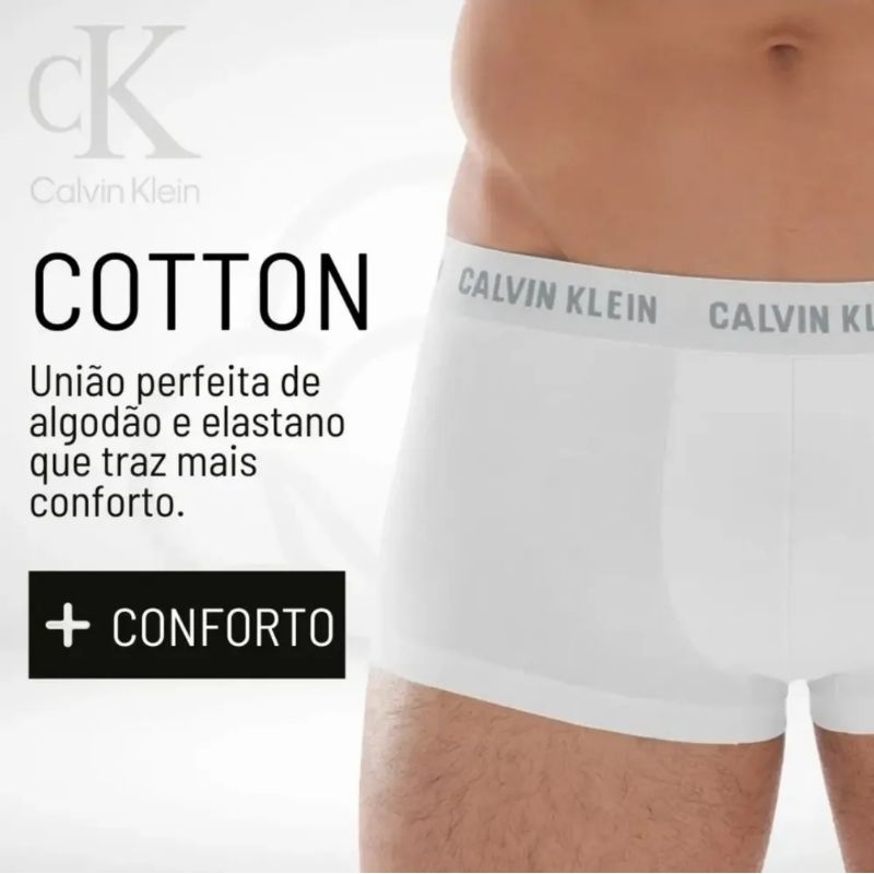 KIT 4 Cuecas Calvin Klein Cotton Stretch Low Rise Trunk Original