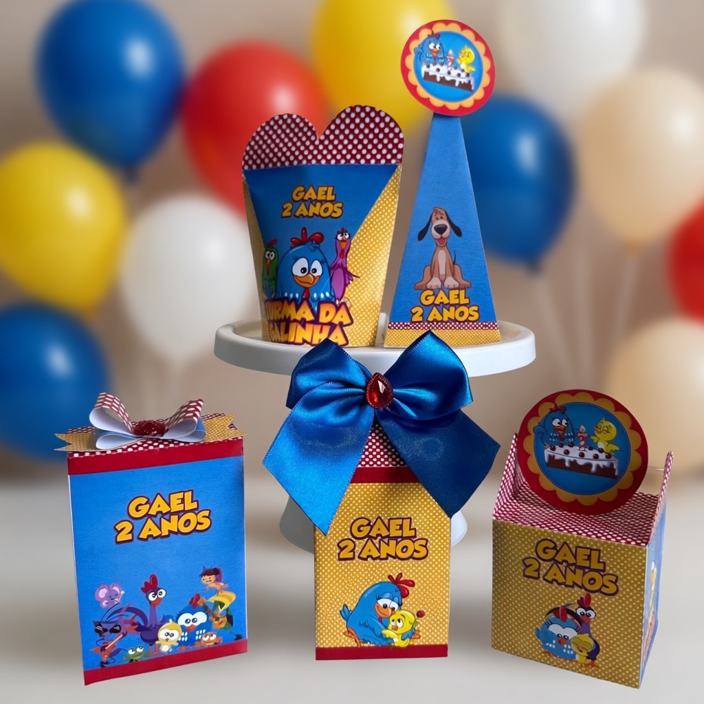 Kit Caixas Galinha Pintadinha Personalizada/Lembrancinha de festa/Aniversário/Festa Infantil