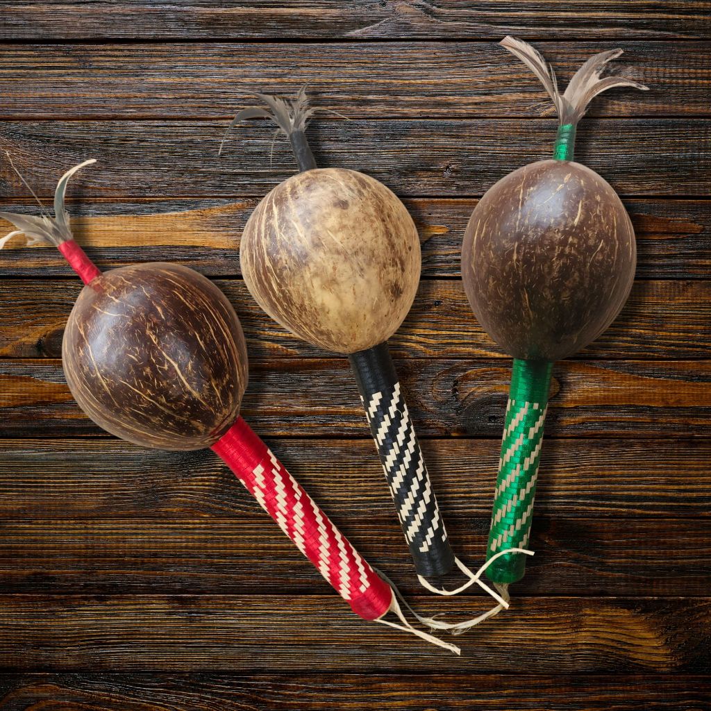 Maraca Indígena, chocalho tradicional Indígena 30cm