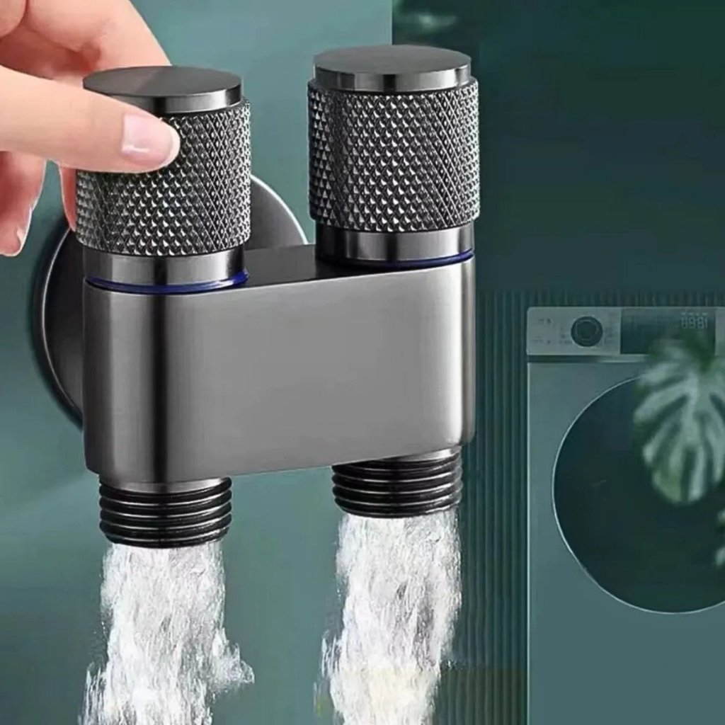 Válvula De Controle Dupla 1 Entrada 2 Saída Para Máquina De Lavar e Torneira De Vaso Sanitário KIT BANHEIRO