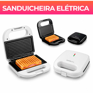 Sanduicheira Elétrica e Grill Família 2 em 1 - Inox antiaderente - 750W OliverHome