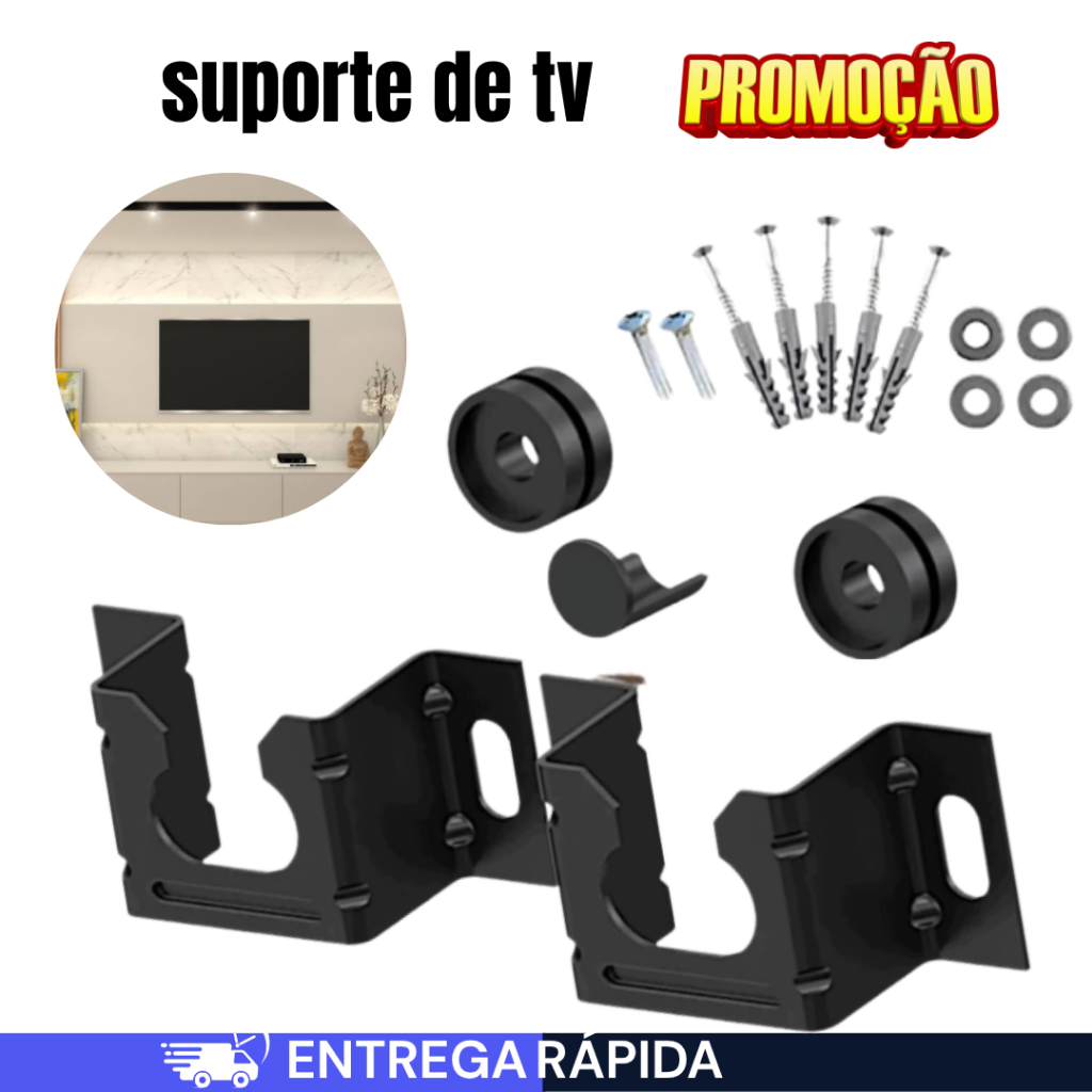 Imagem Suporte Universal Fixo Para Televisão e Monitor Smart TV LED LCD 4K Parede Painel 10 a 100 Polegadas