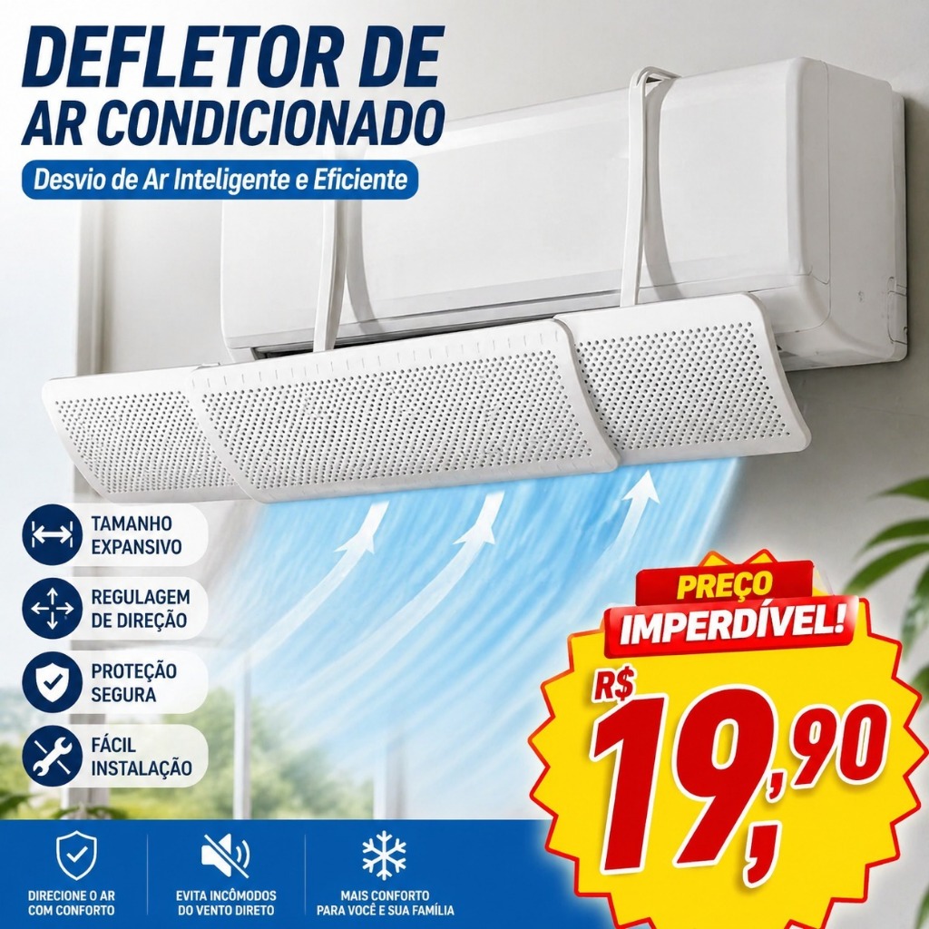 Defletor De Ar Condicionado Original Desviador Com Tamanho Espancivo Regulagem De Direção Proteção Segura