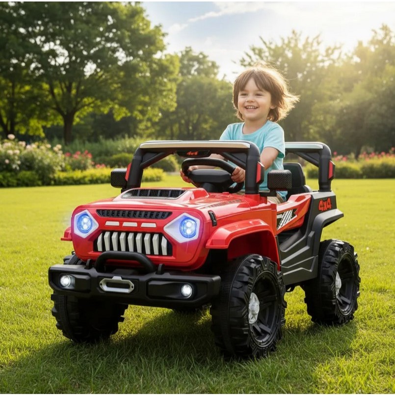 Carrinho Elétrico Infantil 12v Com Controle Remoto e Bluetooth + Luzes e Faróis de Led