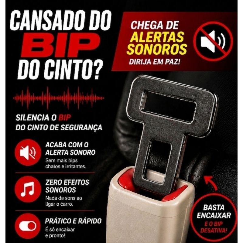 Clip Fivela de cinto de segurança ( desativa o efeito sonoro do cinto de segurança. )