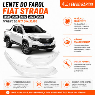 Lente Farol Fiat Strada 2020 2021 2022 2023 2024